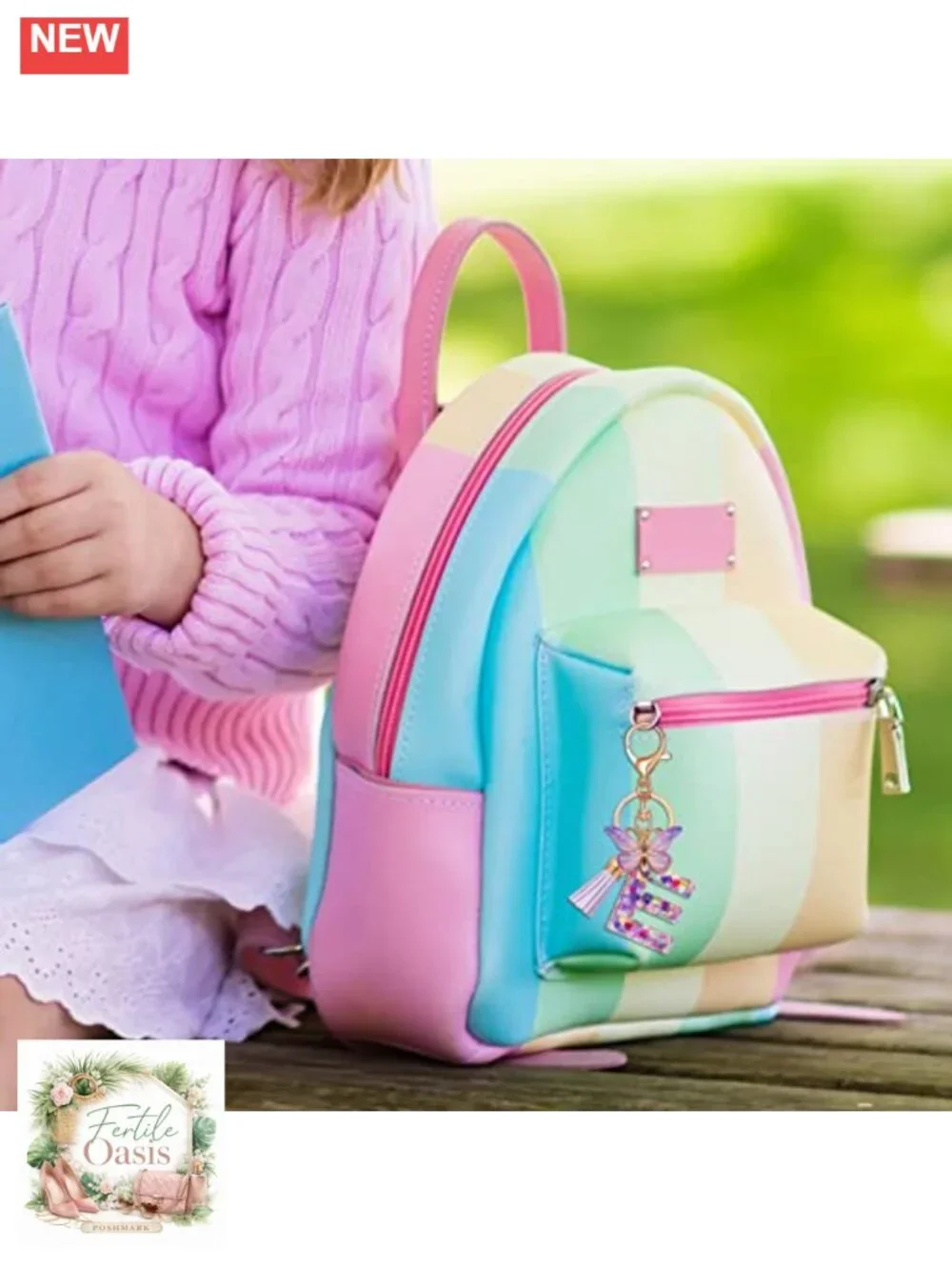 Butterfly Initial Letter Keychain for Women Resin Bag Charm Gift